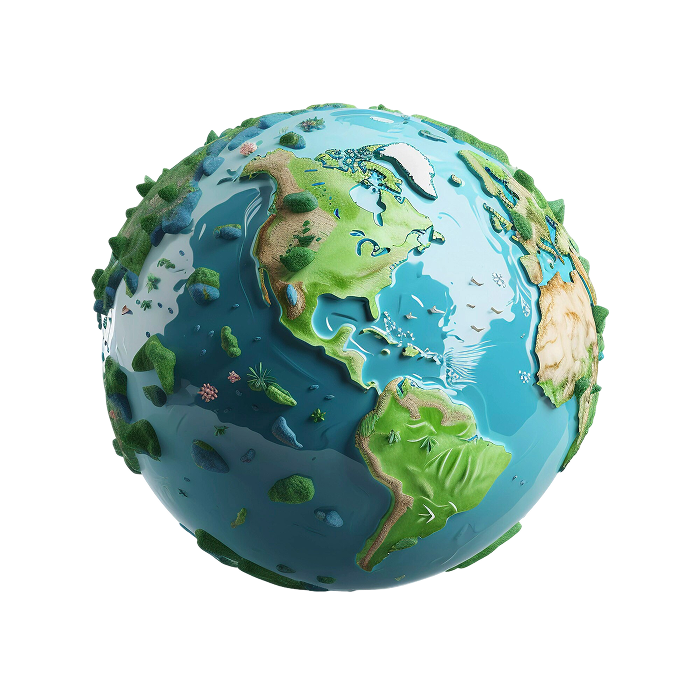 Illustration of a green planet Earth
